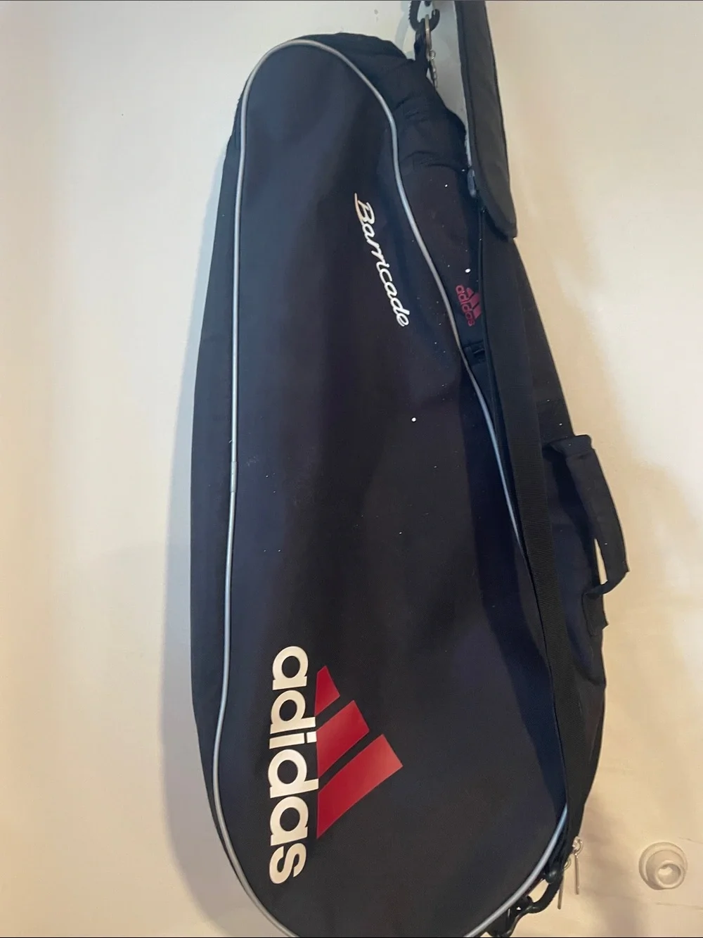 adidas Black and White Barricade Tennis Duffel Bag